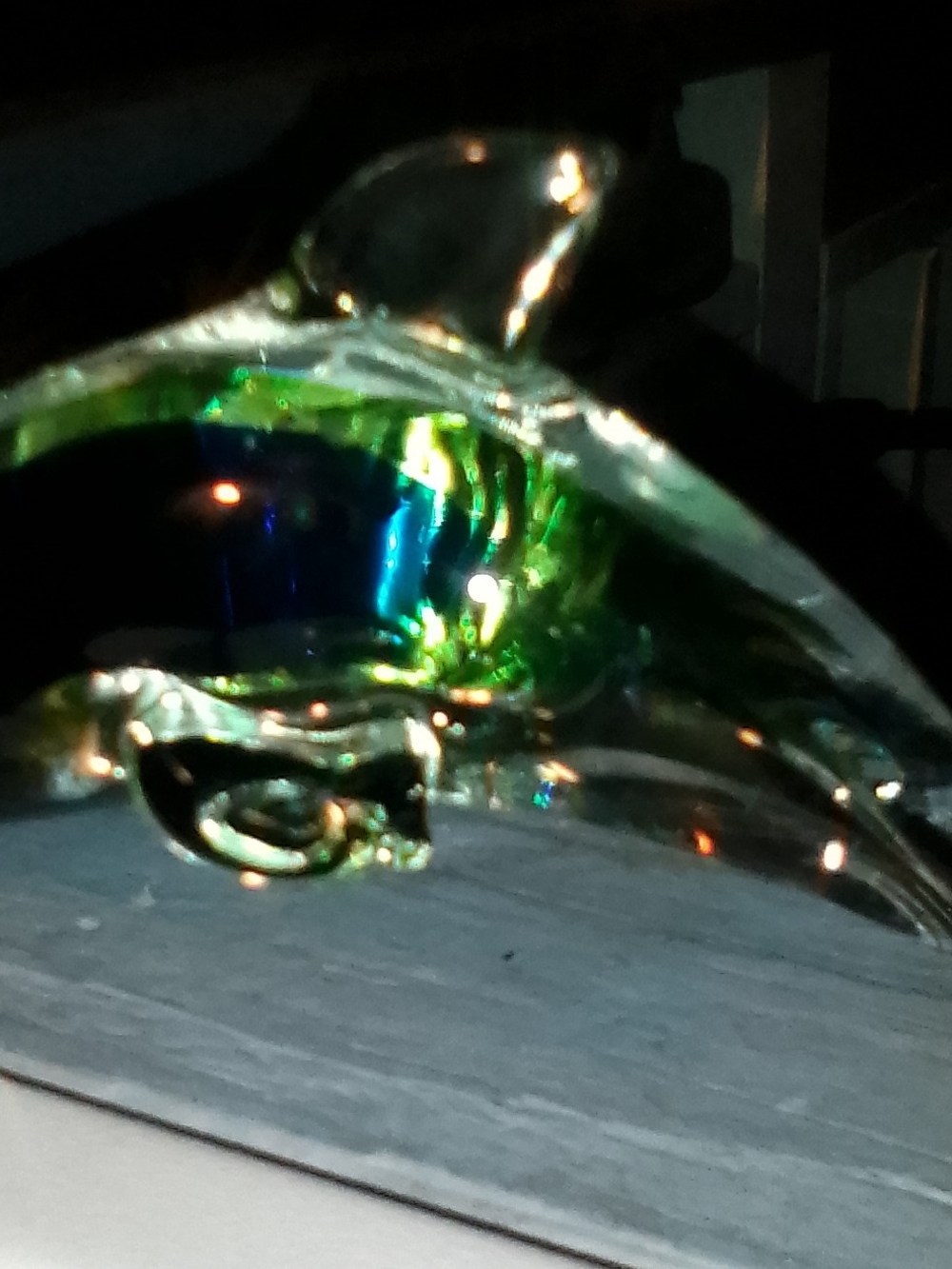 Vintage Murano Art Glass Dolphin Figurine โ Cobalt Blue & Green โ